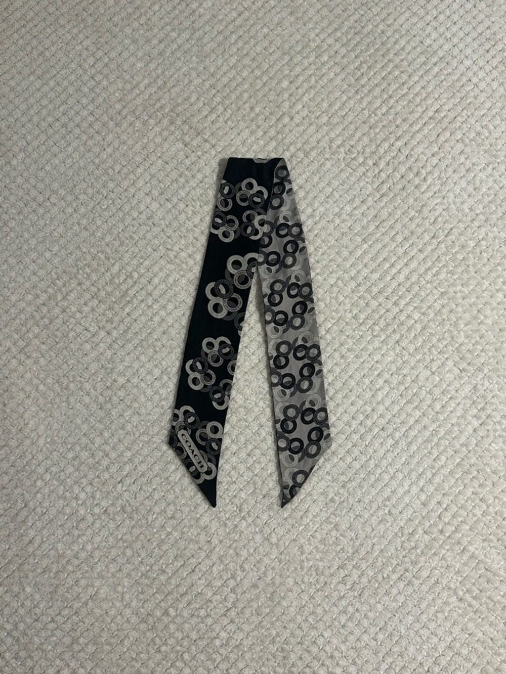 Coach black and gray Circle pattern scarf